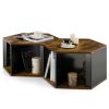 2 Pieces Hexagonal Side End Table for Living Office Coffee Room