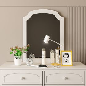 White Contemporary Roman Style, Mirror Frame Arch-Corner Wooden Made, Dressing Mirror, Vanity Furniture, Makeup Mirror. Paint Sprayed Finishing