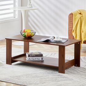 Modern and practical walnut textured coffee tables , tea tables. The double layered coffee table is made of MDF material. Suitable for living room 43.