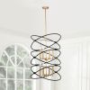 Transitional Gold/Matte Black Metal Chandelier Fixture, 8 lights, 2-Tier-Candle Ceiling Light for Living Room, Bedroom, Dining Room, Dimmable, E12, W2