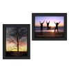 "Passion and Teamwork Collection" 2-Piece Vignette By Trendy Decor4U, Printed Wall Art, Ready To Hang Framed Poster, Black Frame