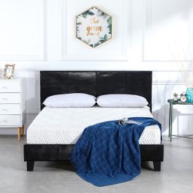 Simple PU Bed Frame Black Twin RT