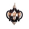 Wood Chandelier 6 - Light Farmhouse Pendant Lighting Natural Wood Hanging Light Fixture for Kitchen Living Dining Room, Bulb Not Included