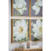 Set of 4 White and Gold Botanical Wall Art Prints, Home Decor for Living Room Dining Room Bedroom Hallway, 20' x 20'