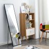 3rd generation black solid wood frame full length mirror, dressing mirror, bedroom porch, decorative mirror, clothing store, floor mounted large mirro