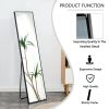 3rd generation black solid wood frame full length mirror, dressing mirror, bedroom porch, decorative mirror, clothing store, floor mounted large mirro