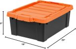 2-pack 11-gallon heavy-duty plastic storage bins with durable lids and safety latches