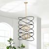 Transitional Gold/Matte Black Metal Chandelier Fixture, 8 lights, 2-Tier-Candle Ceiling Light for Living Room, Bedroom, Dining Room, Dimmable, E12, W2