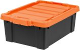 2-pack 11-gallon heavy-duty plastic storage bins with durable lids and safety latches