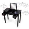 Accent Vanity Table with Flip-Top Mirror and 2 Drawers, Jewelry Storage for Women Dressing,Black Finish