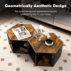 2 Pieces Hexagonal Side End Table for Living Office Coffee Room