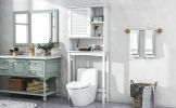 Home Over-The-Toilet Shelf Bathroom Storage Space Saver with Adjustable Shelf Collect Cabinet