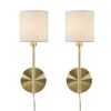 Metal Wall Sconce with Cylinder Shade, Set of 2