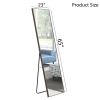 3rd generation Grey Solid Wood Frame Full-length Mirror, Dressing Mirror, Bedroom Home Porch, Decorative Mirror, Clothing Store, Floor Mounted Large M