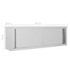 Kitchen Wall Cabinet with Sliding Doors 59.1"x15.7"x19.7" Stainless Steel