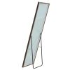 3rd generation Grey Solid Wood Frame Full-length Mirror, Dressing Mirror, Bedroom Home Porch, Decorative Mirror, Clothing Store, Floor Mounted Large M