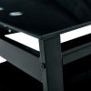 Glass Lift Top Coffee Table;  Modern Simple 2-Layer Tempered Glass Coffee Table for Living Room;  Black