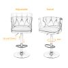 Bar Stools With Back and Footrest Counter Height Dining Chairs-Velvet Beige-2PCS/SET