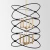 Transitional Gold/Matte Black Metal Chandelier Fixture, 8 lights, 2-Tier-Candle Ceiling Light for Living Room, Bedroom, Dining Room, Dimmable, E12, W2