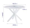 1+4,5pieces dining set,42.1"WHITE Table cross leg Mid-century Dining Table for 4-6 people With Round Mdf Table Top, Pedestal Dining Table, End Table L