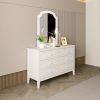 White Contemporary Roman Style, Mirror Frame Arch-Corner Wooden Made, Dressing Mirror, Vanity Furniture, Makeup Mirror. Paint Sprayed Finishing