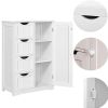 Drawer Storage Cabinet with 4 Drawers, Wooden Bathroom Cabinet Storage Cupboard, White