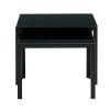 Nesting Coffee Table Set of 2;  Square Modern Stacking Table with Tempered Glass Finish for Living Room; Black