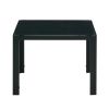 Nesting Coffee Table Set of 2;  Square Modern Stacking Table with Tempered Glass Finish for Living Room; Black