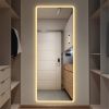 Full Length Mirror Lighted Vanity Body Mirror LED Mirror Wall-Mounted Mirror Intelligent Human Body Induction Mirrors Big Size Rounded Corners, Bedroo