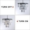 Black Luxury Crystal Chandelier Modern Chandeliers Lights Fixture Hanging Pendant Light Fixture for Dining Room Bedroom Living Room Dia 19.7 Inch-Blac