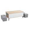 5 Pieces Lift Top Coffee Table Set with Storage Convertible Dining Table with Ottomans