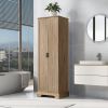 Storage Cabinet with Two Doors for Bathroom, Office, Adjustable Shelf, MDF Board, Brown