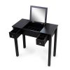 Accent Vanity Table with Flip-Top Mirror and 2 Drawers, Jewelry Storage for Women Dressing,Black Finish