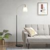 Arched Metal Floor Lamp with Frosted Glass Shade