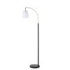 Arched Metal Floor Lamp with Frosted Glass Shade