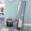 3rd generation black solid wood frame full length mirror, dressing mirror, bedroom porch, decorative mirror, clothing store, floor mounted large mirro