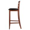 Simone Cushion Ladder-back Seat Bar Stools; 2-Pc Set; Black & Walnut