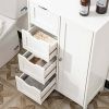 Drawer Storage Cabinet with 4 Drawers, Wooden Bathroom Cabinet Storage Cupboard, White