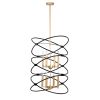 Transitional Gold/Matte Black Metal Chandelier Fixture, 8 lights, 2-Tier-Candle Ceiling Light for Living Room, Bedroom, Dining Room, Dimmable, E12, W2