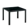 Nesting Coffee Table Set of 2;  Square Modern Stacking Table with Tempered Glass Finish for Living Room; Black