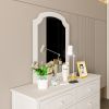 White Contemporary Roman Style, Mirror Frame Arch-Corner Wooden Made, Dressing Mirror, Vanity Furniture, Makeup Mirror. Paint Sprayed Finishing