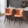 A&A Furniture,Counter Height 25" Modern Leathaire Fabric bar chairs,180¬∞ Swivel Bar Stool Chair for Kitchen,Tufted Gold Nailhead Trim Bar Stools with