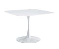 42.1"WHITE Table Mid-century Dining Table for 4-6 people With Round Mdf Table Top, Pedestal Dining Table, End Table Leisure Coffee Table