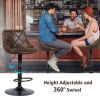 Set of 2 Adjustable Bar Stools with Backrest and Footrest