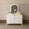 White Contemporary Roman Style, Mirror Frame Arch-Corner Wooden Made, Dressing Mirror, Vanity Furniture, Makeup Mirror. Paint Sprayed Finishing