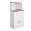 Wooden Kitchen Cabinet White Pantry Storage Microwave Cabinet with Storage Drawer