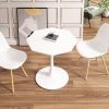 31.50"Modern Octagonal Coffee Table with MDF Table Top,Metal Base, for Dining Room, Kitchen, Living Room,White