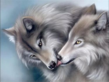 Couple Wolf Animal Landscape Diamond Painting (Option: Style20)