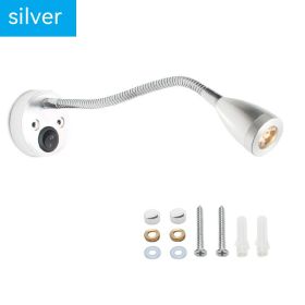 LED Hose 12v 24V DC Voltage Reading Lamp (Option: Silver-2W 6000K white light)