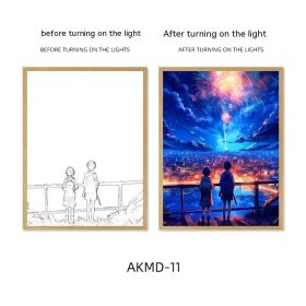 Couple Watch Fireworks Healing Lighting Painting Small Night Lamp Pendulum Painting (Option: AKMD 11-Small Size Style 1)